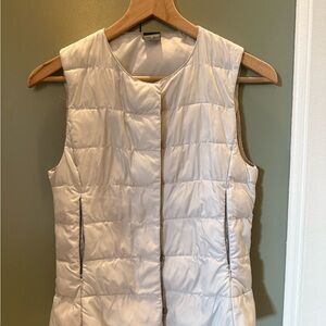 Women's Cream Puffer Vest 100% made in Italy 40